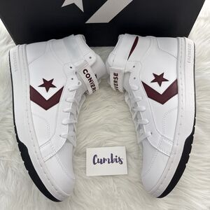 Converse Men's Pro Blaze V2 Mid Size 10 White Red Leather Athletic Casual Shoes